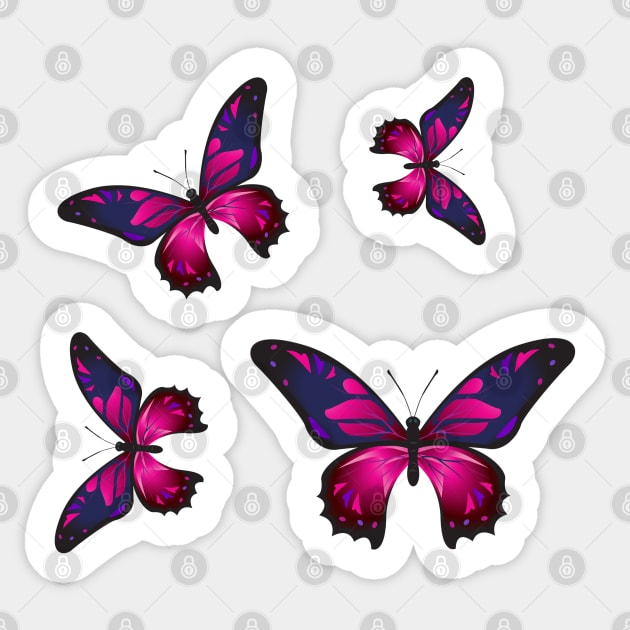 Colorful Butterfly , Cute Light Butterflies Gift Idea Sticker by Get Yours